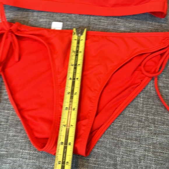 Athleta Red Orange Macrame High Neck Bikini / Sports Bra Removable Pads … - Picture 5 of 9